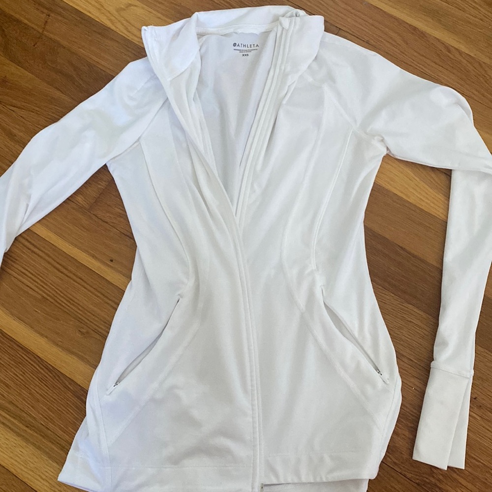 White Athleta zip up